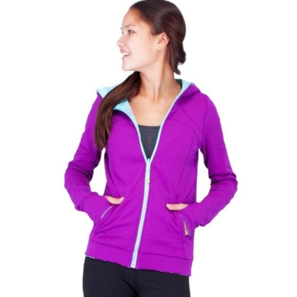 Girls ivivva one two punch jacket size 12 purple and teal - Picture 1 of 11